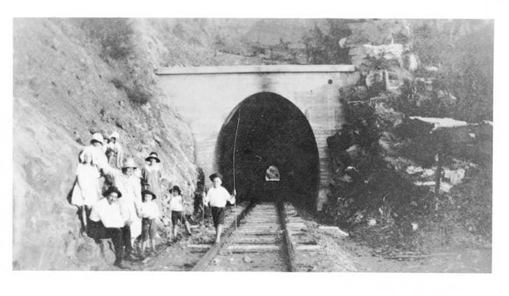 A family day out at the tunnels in the early days