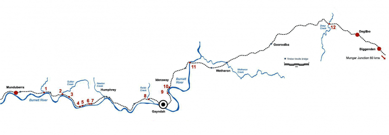 Detailed bridge rail map Degilbo to Mundubbera