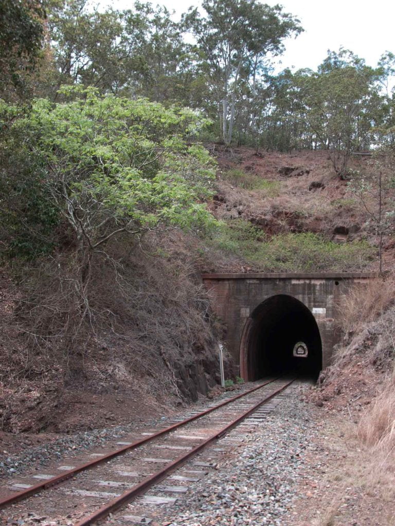Through a tunnel